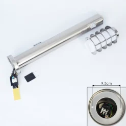 Borne Lumineuse Tunes Nickel Mat, 1 Lumiere, Detecteur De Mouvement