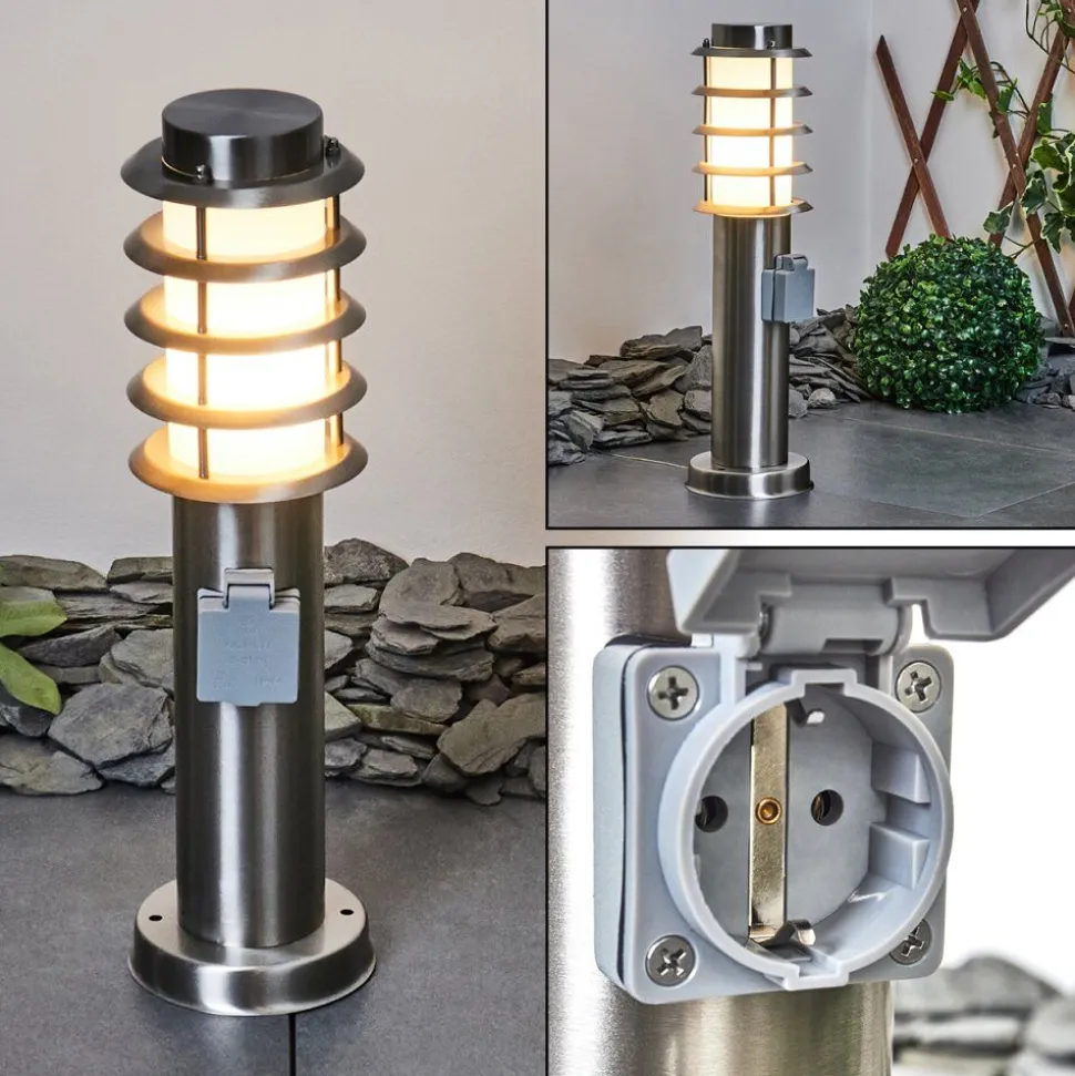 Borne Lumineuse Tunes Nickel Mat, 1 Lumiere