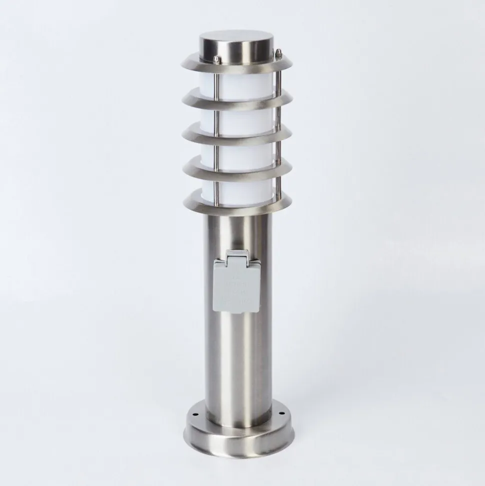 Borne Lumineuse Tunes Nickel Mat, 1 Lumiere