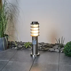 Borne Lumineuse Tunes Nickel Mat, 1 Lumiere