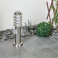Borne Lumineuse Tunes Nickel Mat, 1 Lumiere