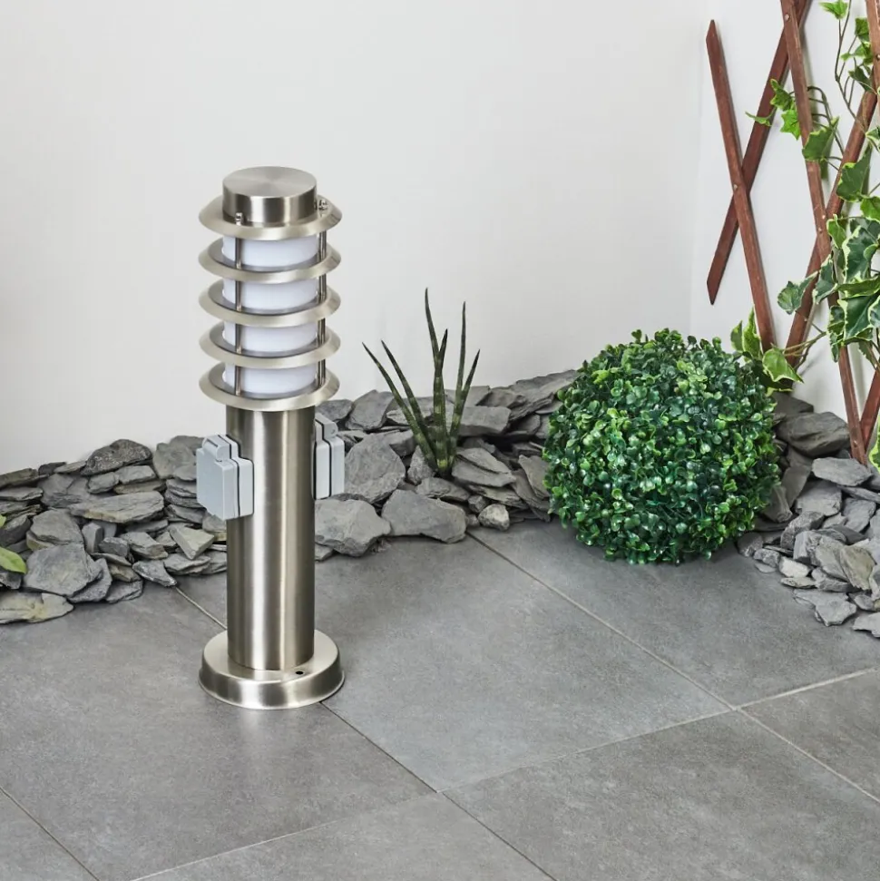 Borne Lumineuse Tunes Nickel Mat, 1 Lumiere
