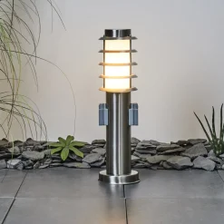 Borne Lumineuse Tunes Nickel Mat, 1 Lumiere