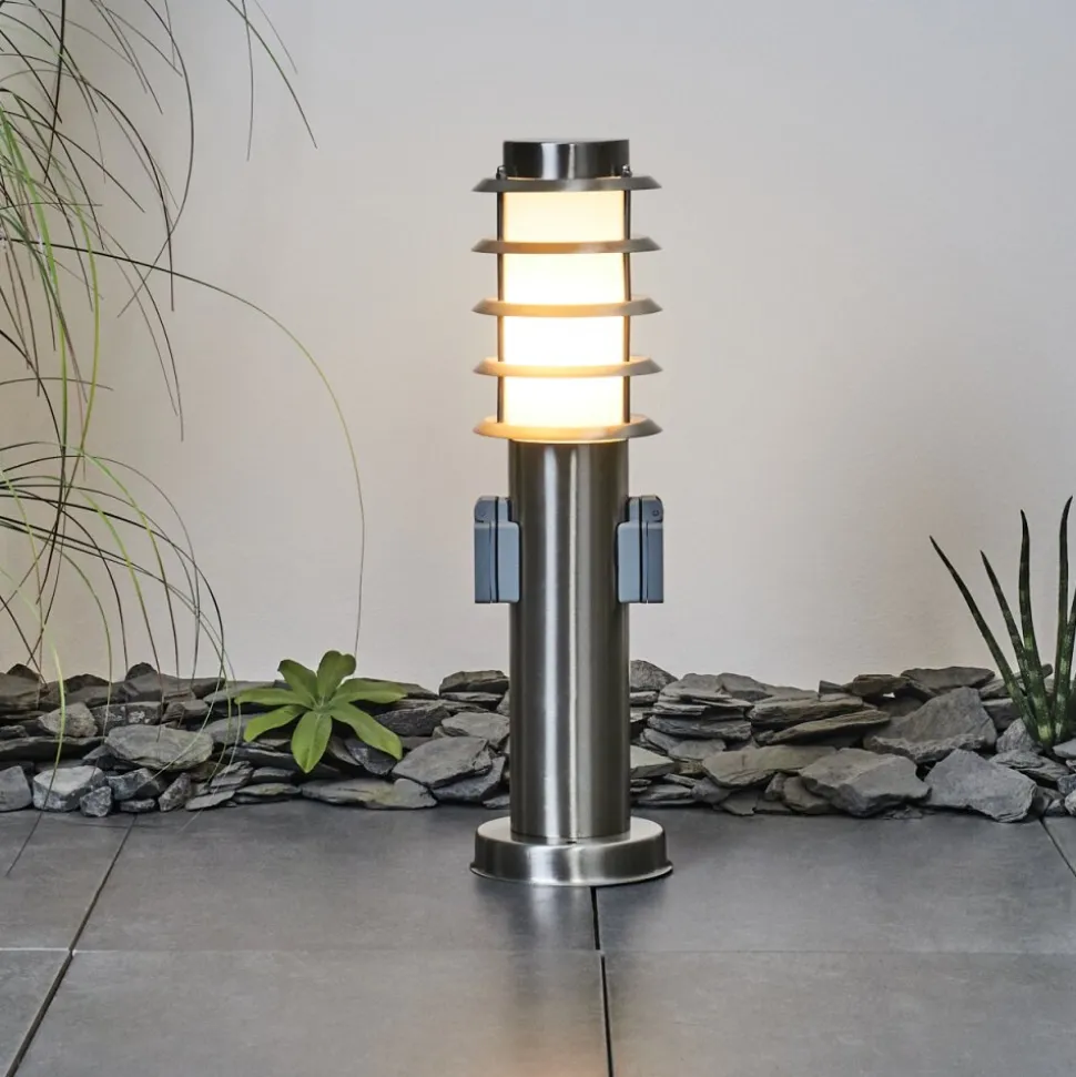 Borne Lumineuse Tunes Nickel Mat, 1 Lumiere