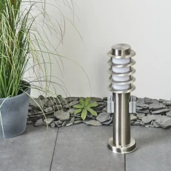 Borne Lumineuse Tunes Nickel Mat, 1 Lumiere