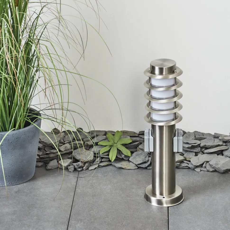 Borne Lumineuse Tunes Nickel Mat, 1 Lumiere
