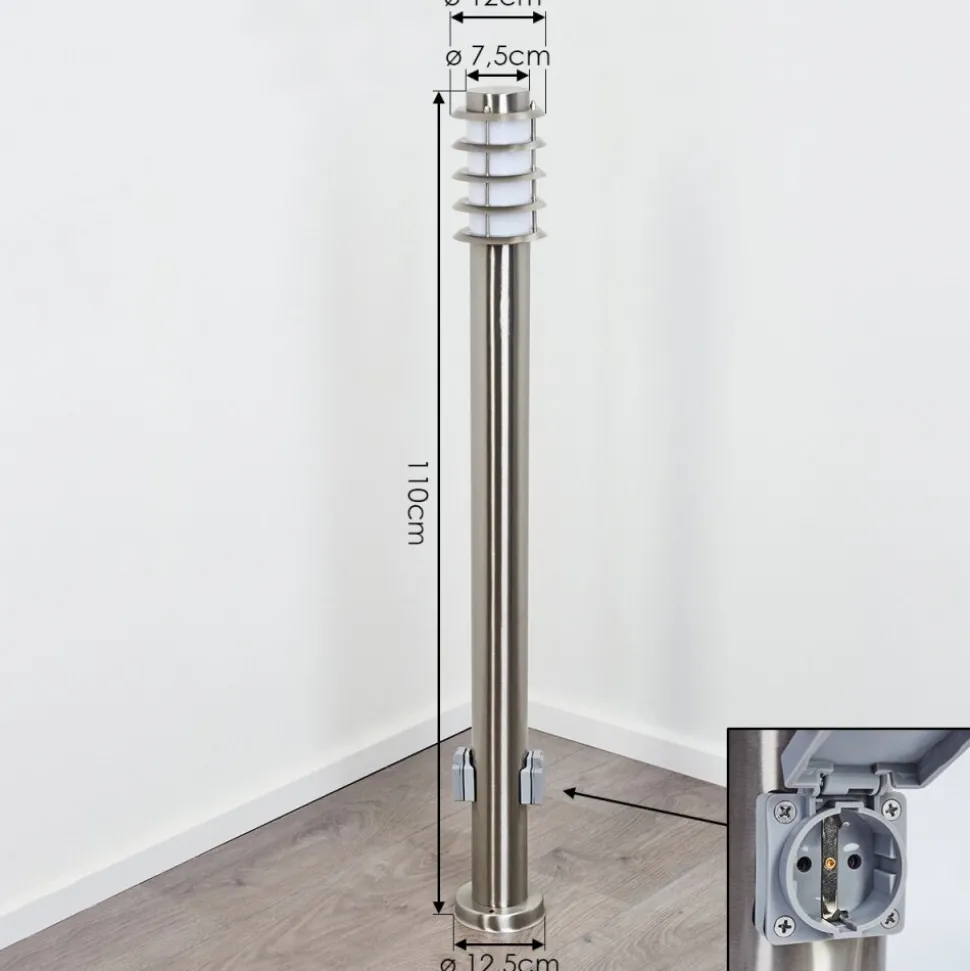 Borne Lumineuse Tunes Nickel Mat, 1 Lumiere