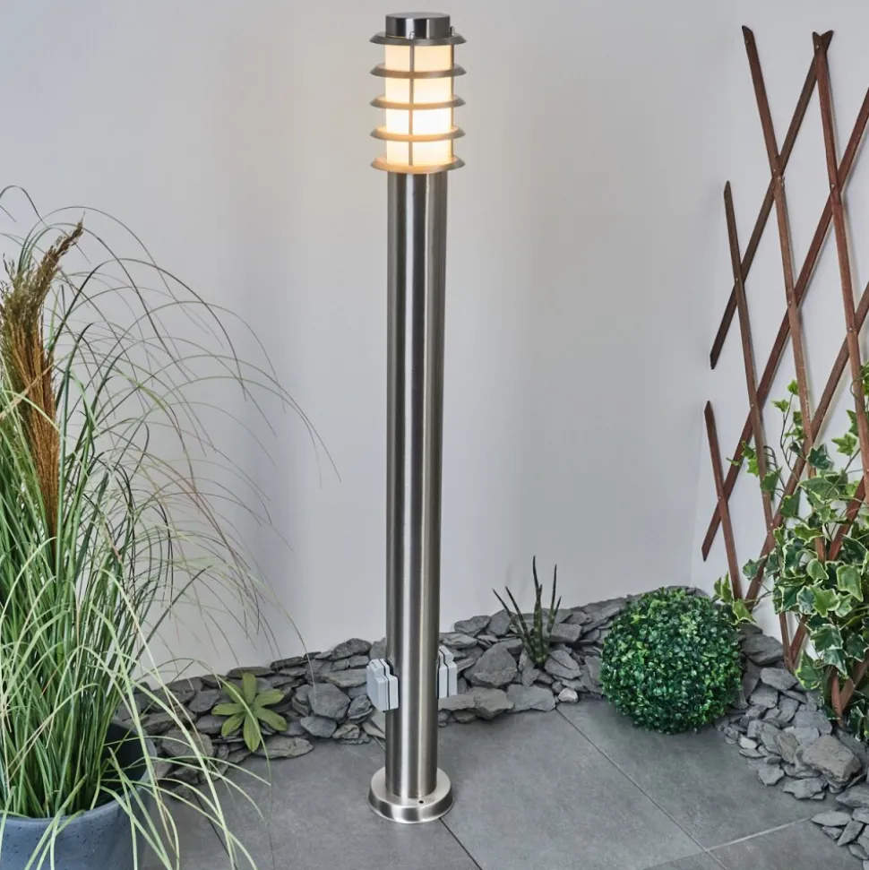 Borne Lumineuse Tunes Nickel Mat, 1 Lumiere
