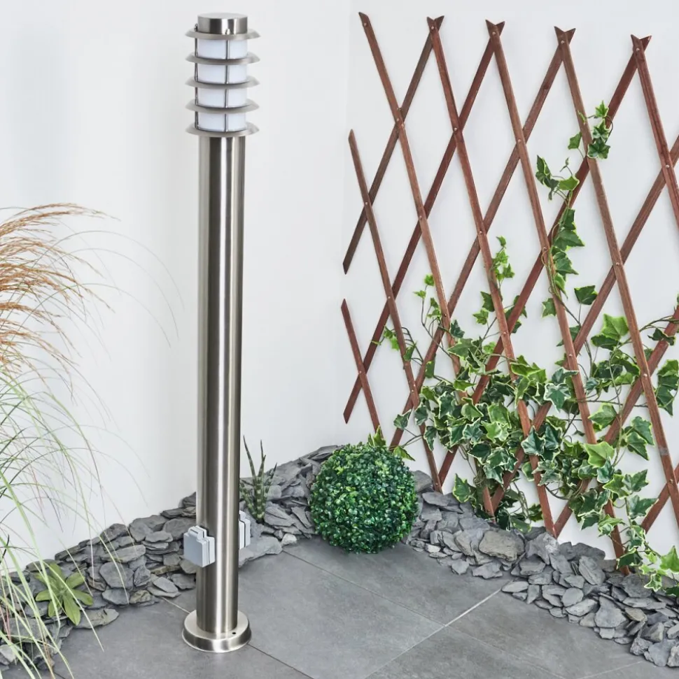 Borne Lumineuse Tunes Nickel Mat, 1 Lumiere