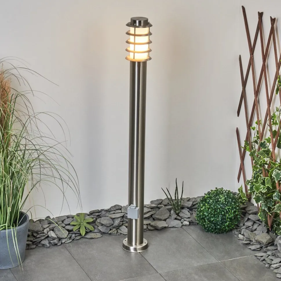 Borne Lumineuse Tunes Nickel Mat, 1 Lumiere