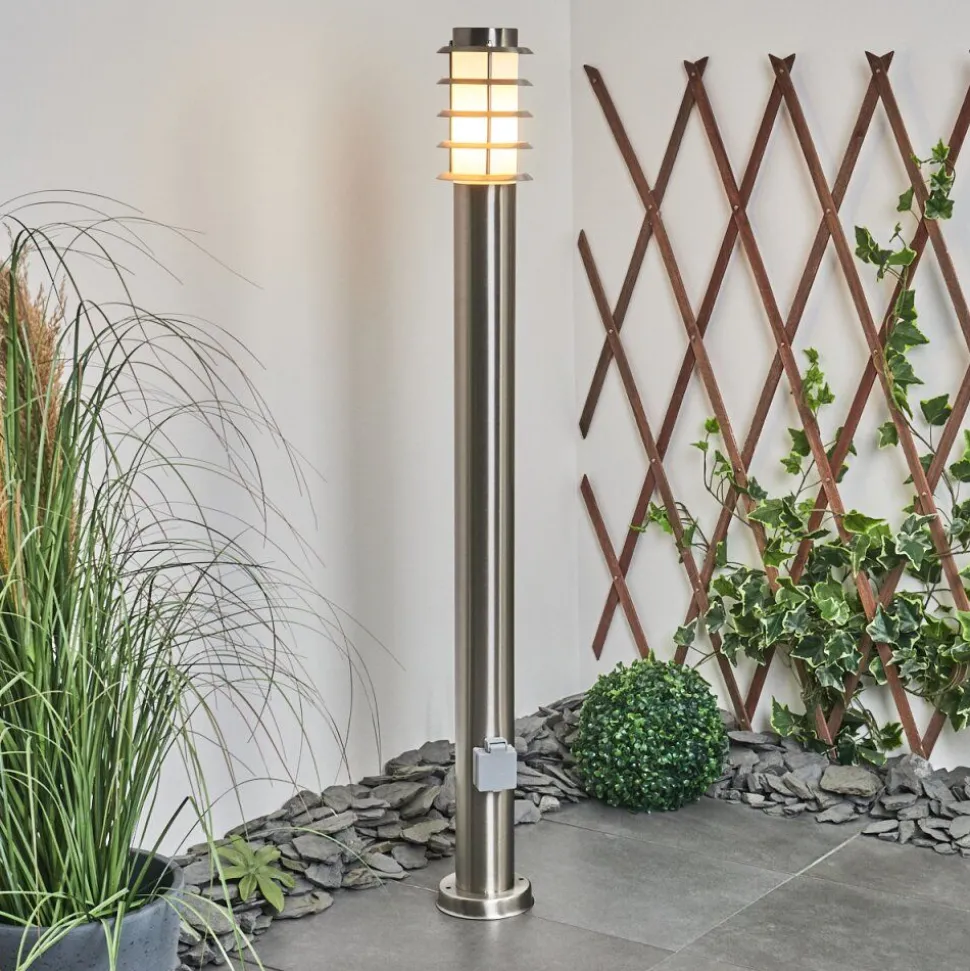 Borne Lumineuse Tunes Nickel Mat, 1 Lumiere