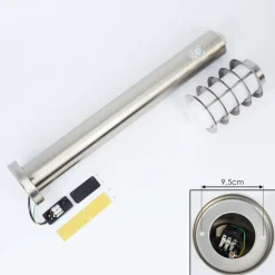 Borne Lumineuse Tunes Nickel Mat, 1 Lumiere, Detecteur De Mouvement