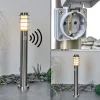 Borne Lumineuse Tunes Nickel Mat, 1 Lumiere, Detecteur De Mouvement