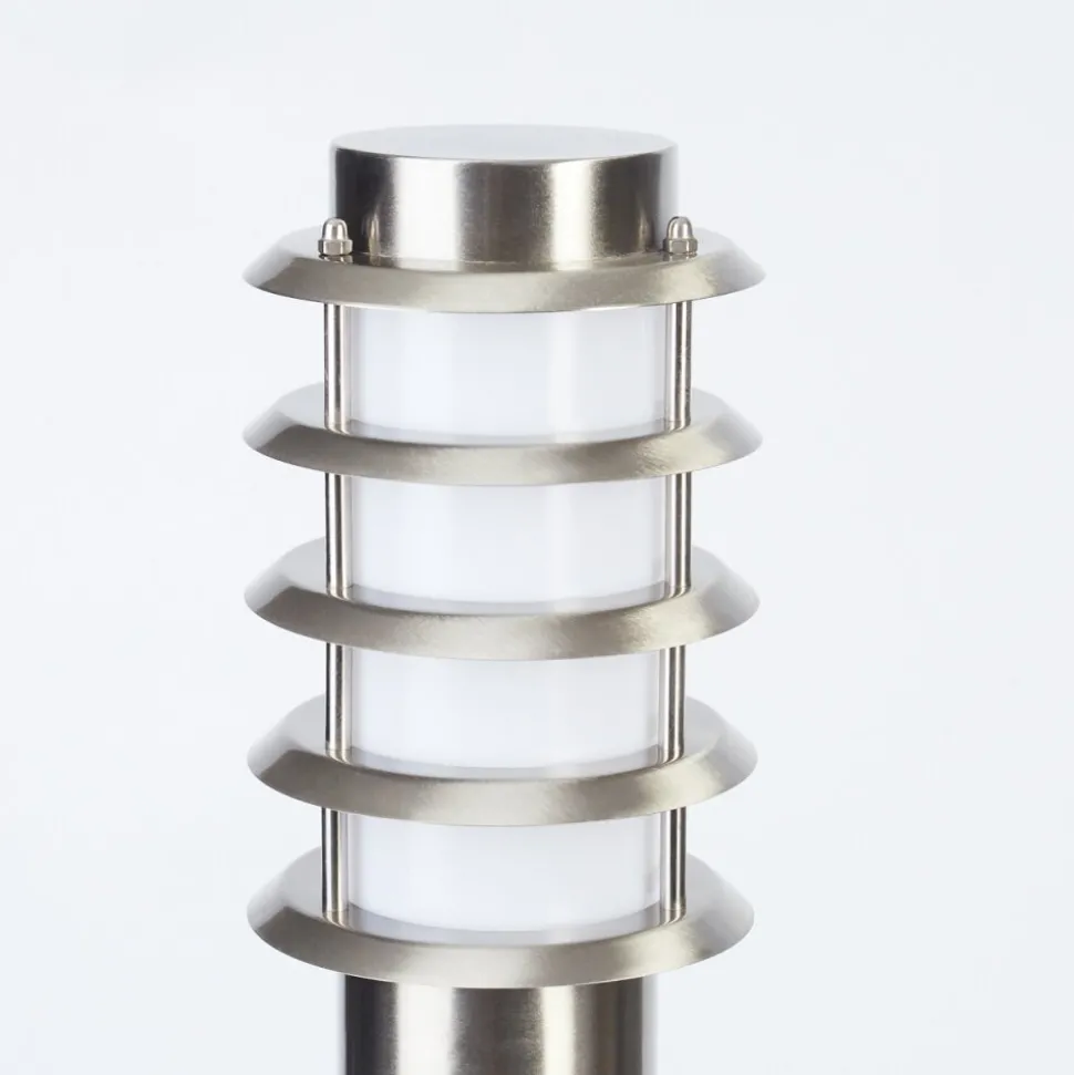 Borne Lumineuse Tunes Nickel Mat, 1 Lumiere, Detecteur De Mouvement