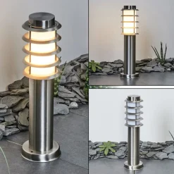 Borne Lumineuse Tunes Nickel Mat, 1 Lumiere