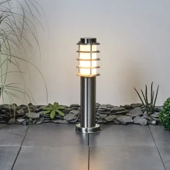 Borne Lumineuse Tunes Nickel Mat, 1 Lumiere