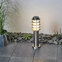 Borne Lumineuse Tunes Nickel Mat, 1 Lumiere