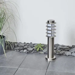 Borne Lumineuse Tunes Nickel Mat, 1 Lumiere