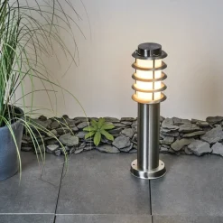 Borne Lumineuse Tunes Nickel Mat, 1 Lumiere