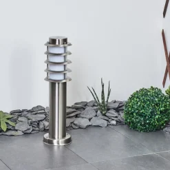 Borne Lumineuse Tunes Nickel Mat, 1 Lumiere