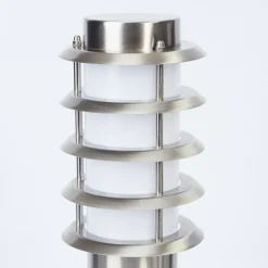 Borne Lumineuse Tunes Nickel Mat, 1 Lumiere, Detecteur De Mouvement