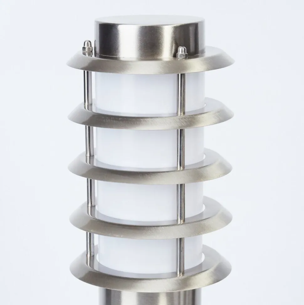 Borne Lumineuse Tunes Nickel Mat, 1 Lumiere, Detecteur De Mouvement