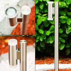Borne Lumineuse Vero Acier Inoxydable, 2 Lumieres