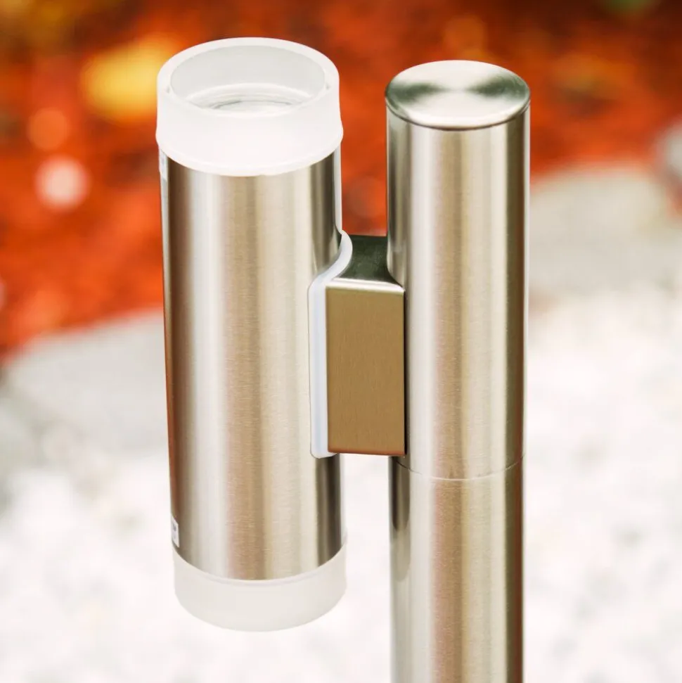 Borne Lumineuse Vero Acier Inoxydable, 2 Lumieres
