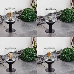 Borne Lumineuse Ystheim Noir, 1 Lumiere