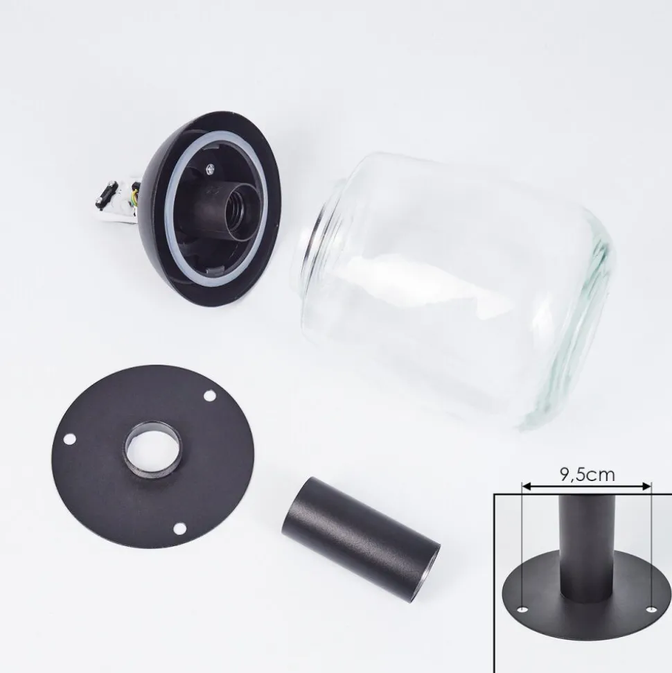 Borne Lumineuse Ystheim Noir, 1 Lumiere