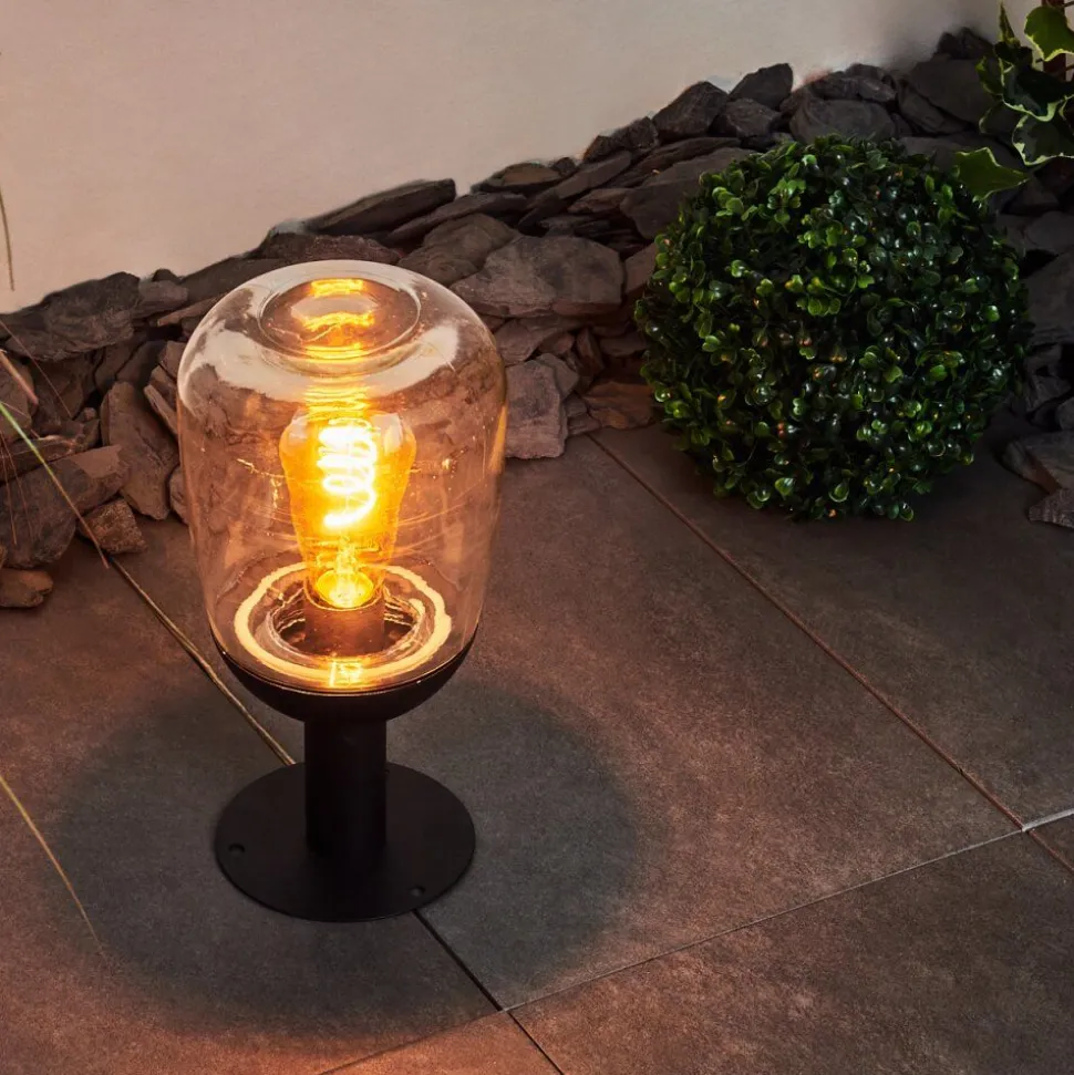 Borne Lumineuse Ystheim Noir, 1 Lumiere