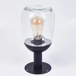 Borne Lumineuse Ystheim Noir, 1 Lumiere