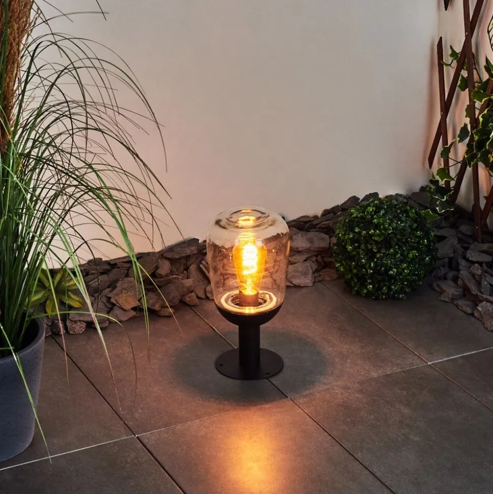 Borne Lumineuse Ystheim Noir, 1 Lumiere