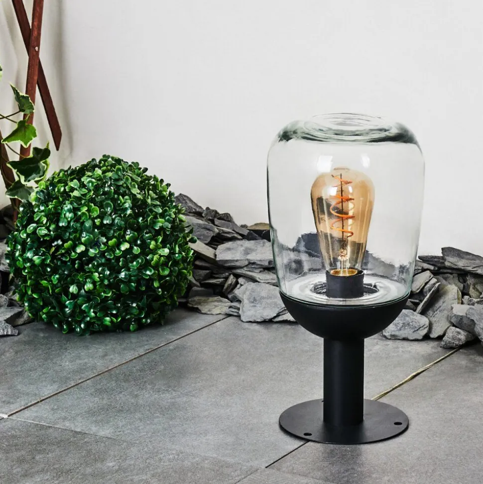 Borne Lumineuse Ystheim Noir, 1 Lumiere