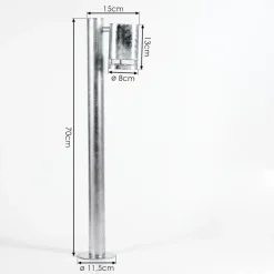 Borne Lumineuseamyton Acier Inoxydable, Transparent, Zingue, 1 Lumiere