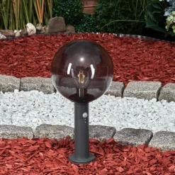 Borne Lumineusebostarenga Anthracite, 1 Lumiere, Detecteur De Mouvement