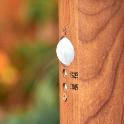 Borne Lumineusebubodefo Brun, Couleur Bois, 1 Lumiere, Detecteur De Mouvement