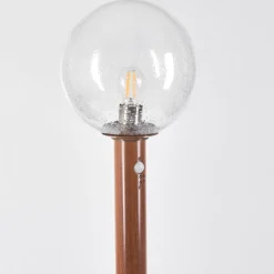 Borne Lumineusebubodefo Brun, Couleur Bois, 1 Lumiere, Detecteur De Mouvement