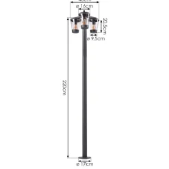 Borne Lumineuseeloida Anthracite, 3 Lumieres