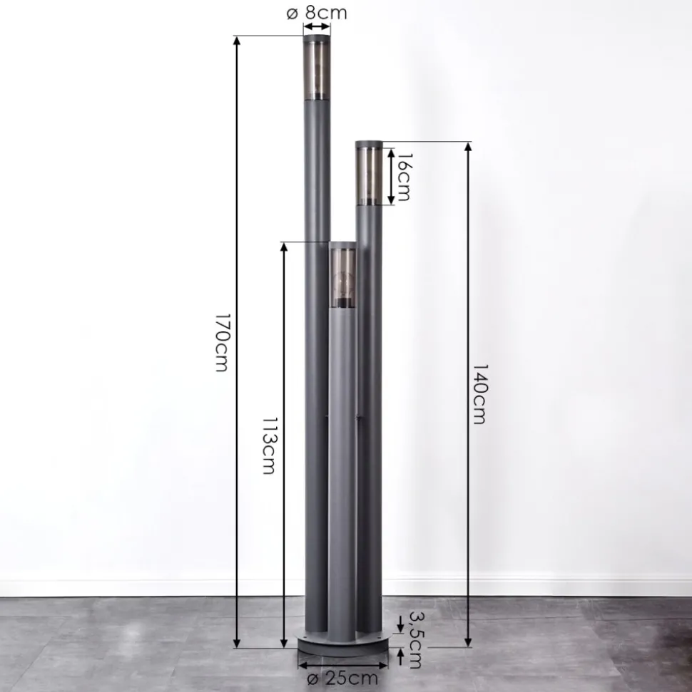 Borne Lumineusegaborone Anthracite, 3 Lumieres