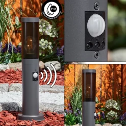 Borne Lumineusegaborone Anthracite, 1 Lumiere, Detecteur De Mouvement