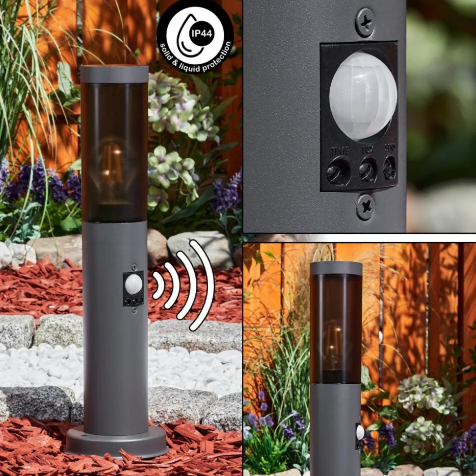 Borne Lumineusegaborone Anthracite, 1 Lumiere, Detecteur De Mouvement