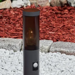 Borne Lumineusegaborone Anthracite, 1 Lumiere, Detecteur De Mouvement