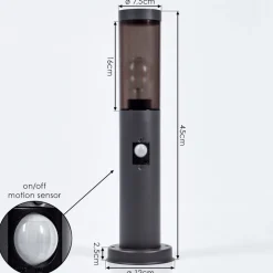 Borne Lumineusegaborone Anthracite, 1 Lumiere, Detecteur De Mouvement
