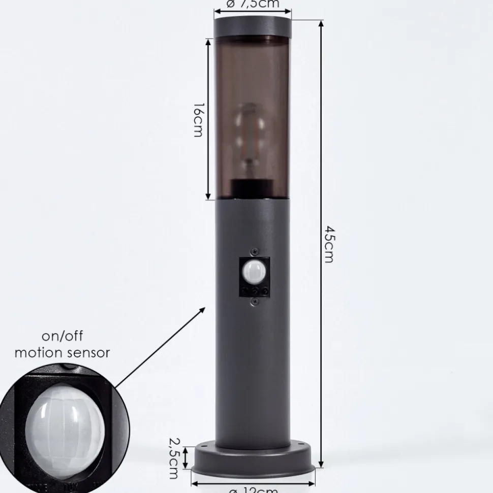 Borne Lumineusegaborone Anthracite, 1 Lumiere, Detecteur De Mouvement