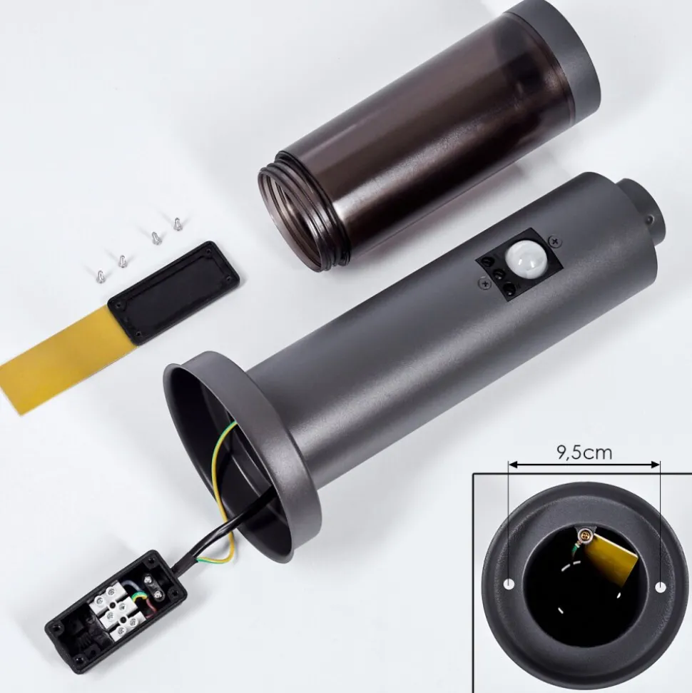 Borne Lumineusegaborone Anthracite, 1 Lumiere, Detecteur De Mouvement