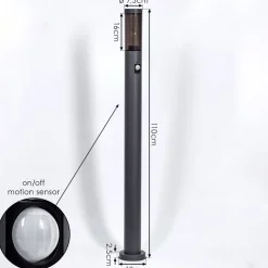 Borne Lumineusegaborone Anthracite, 1 Lumiere, Detecteur De Mouvement