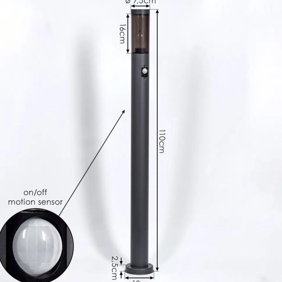Borne Lumineusegaborone Anthracite, 1 Lumiere, Detecteur De Mouvement
