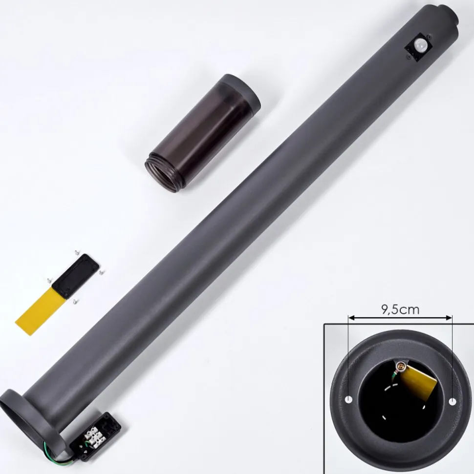 Borne Lumineusegaborone Anthracite, 1 Lumiere, Detecteur De Mouvement