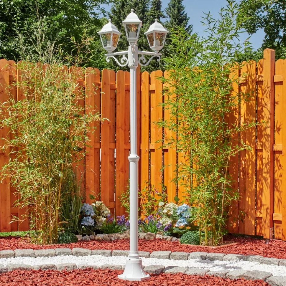 Borne Lumineusemurto Blanc, 3 Lumieres